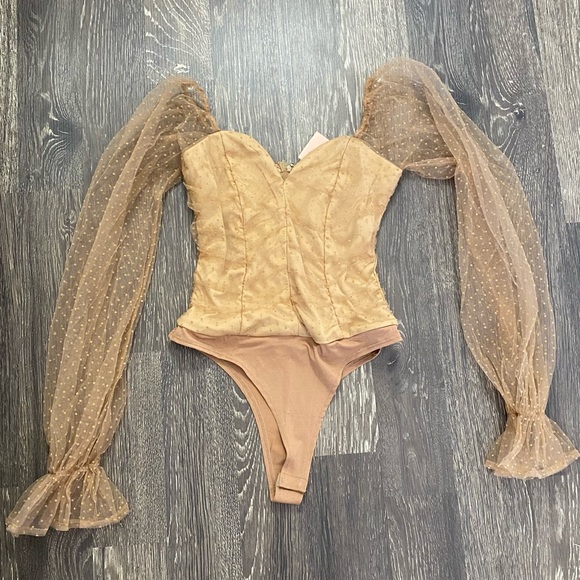 Miss Lola Tops - Miss Lola nude amore bodysuit